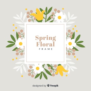 Floral frame spring background