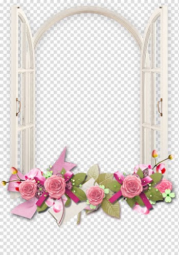Floral frame transparent background PNG clipart