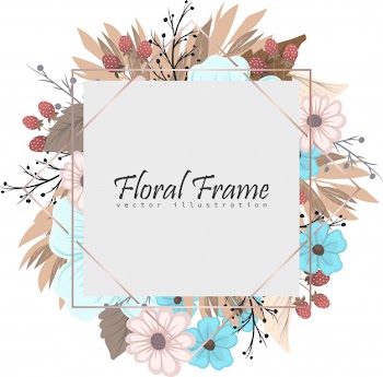 Floral frame with colorful flower. Free Vector
