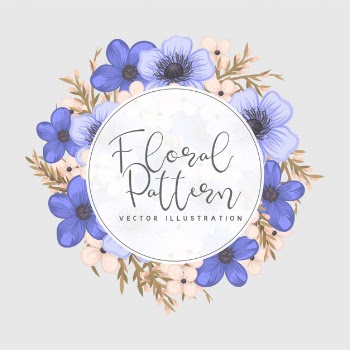 Floral frame with colorful flower. Free Vector