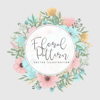 Floral frame with colorful flower. Free Vector