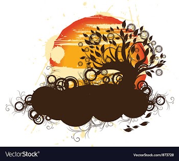 Floral frame with grunge vector image