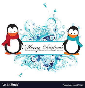 Floral frame with penguin vector image