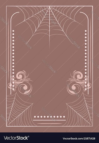 Floral frame with spider web vector image