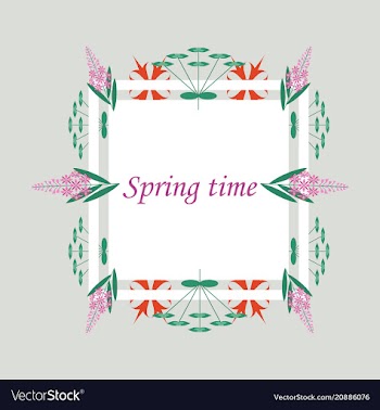 Floral frame with text romantic greeting card vector image