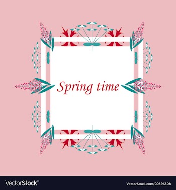 Floral frame with text romantic greeting card vector image