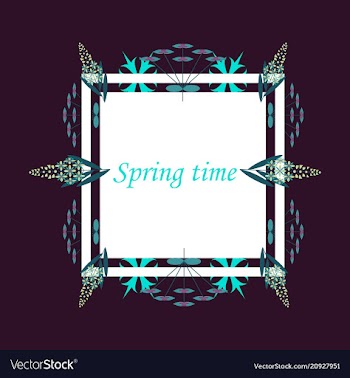 Floral frame with text romantic greeting card vector image