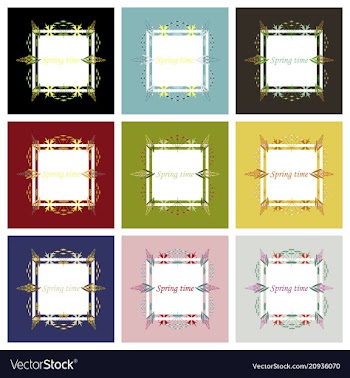 Floral frame with text romantic greeting card vector image
