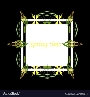 Floral frame with text romantic greeting card vector image