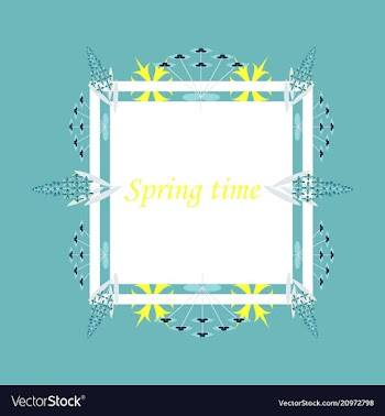 Floral frame with text romantic greeting card vector image