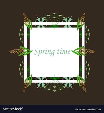 Floral frame with text romantic greeting card vector image