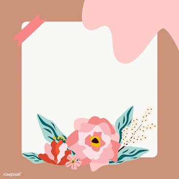 Floral frame with washi tape transparent png | Free  transparent png - 2262547