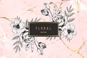 Floral framed badge | Free stock vector - 680135