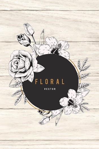 Floral framed badge | Free stock vector - 680142