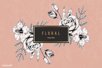 Floral framed badge | Free stock vector - 680166