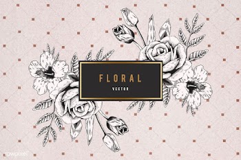 Floral framed badge | Free stock vector - 680169