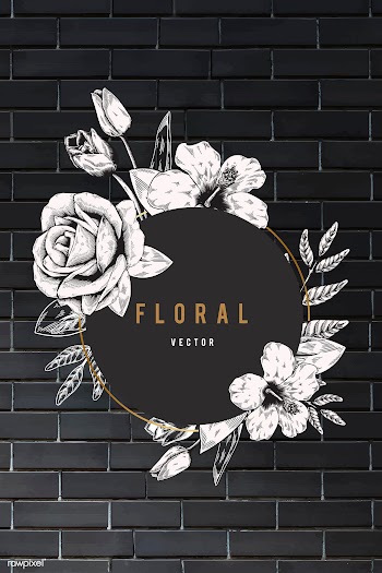 Floral framed badge | Free stock vector - 680174