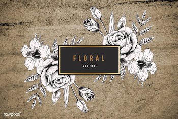 Floral framed badge | Free stock vector - 680175