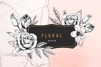Floral framed badge | Free stock vector - 680180
