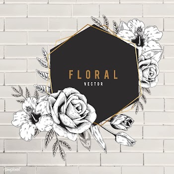 Floral framed badge | Free stock vector - 680186