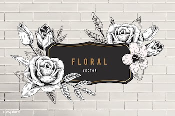 Floral framed badge | Free stock vector - 680188