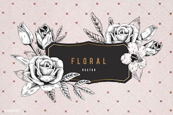 Floral framed badge | Free stock vector - 680190