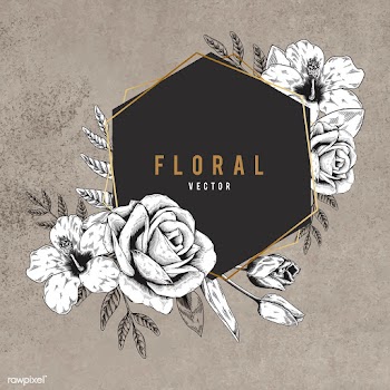 Floral framed badge | Free stock vector - 680193