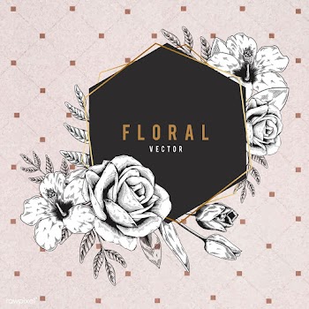 Floral framed badge | Free stock vector - 680199