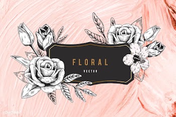 Floral framed badge | Free stock vector - 680207