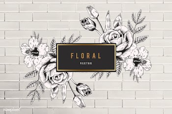 Floral framed badge | Free stock vector - 680208