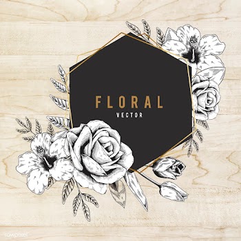 Floral framed badge | Free stock vector - 680211