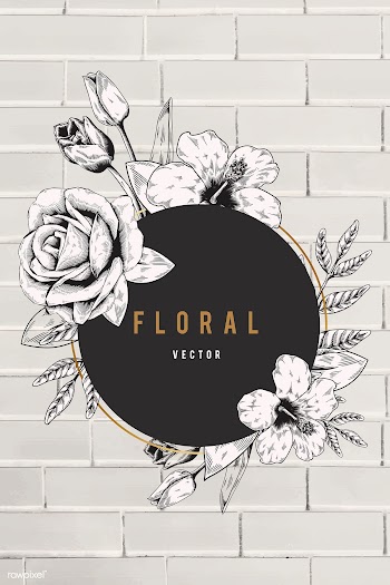 Floral framed badge | Free stock vector - 680215