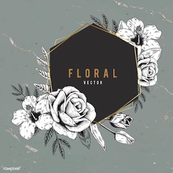 Floral framed badge | Free stock vector - 680218