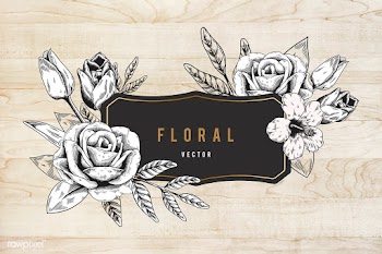 Floral framed badge | Free stock vector - 680219