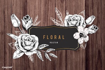 Floral framed badge | Free stock vector - 680220