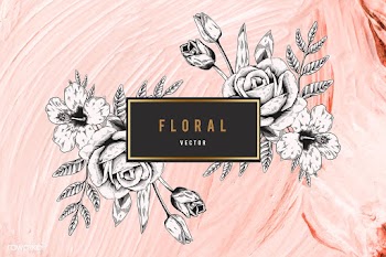 Floral framed badge | Free stock vector - 680221