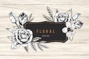 Floral framed badge | Free stock vector - 680223