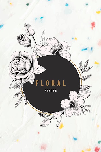 Floral framed badge | Free stock vector - 680239