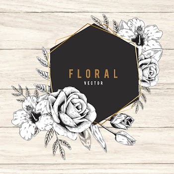 Floral framed badge | Free stock vector - 680242