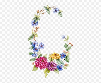 Floral Garland - Oval Flower Frame Png