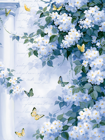 Floral Harmony with Butterflies