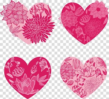 Floral heart set transparent background PNG clipart