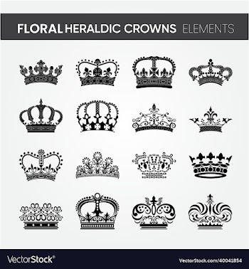 floral heraldic crowns elements