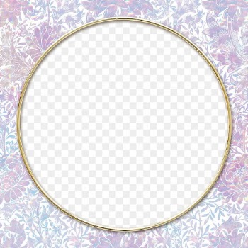 Floral holographic png frame pattern remix from artwork by William Morris