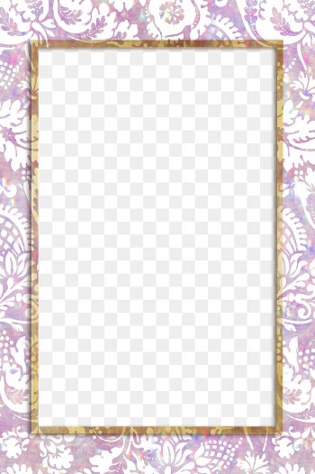 Floral holographic png frame pattern remix from artwork by William Morris