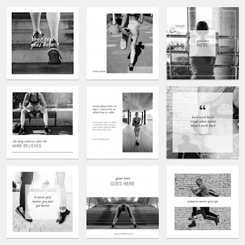 Floral instagram post collection Free Psd