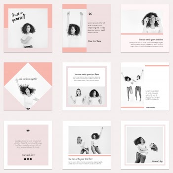 Floral instagram post collection Free Psd