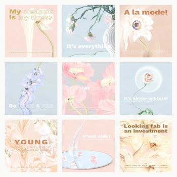 Floral Instagram post templates vector,… | Free stock illustration | High Resolution graphic