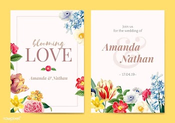Floral invitation template | Free stock vector - 564275