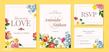 Floral invitation template | Free stock vector - 564291